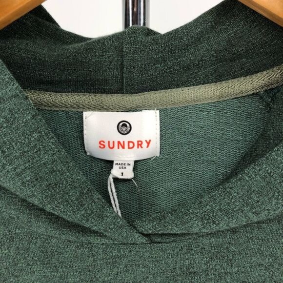 Sundry Green Galen Chenille Terry Striped Hoodie NWT - Picture 9 of 13